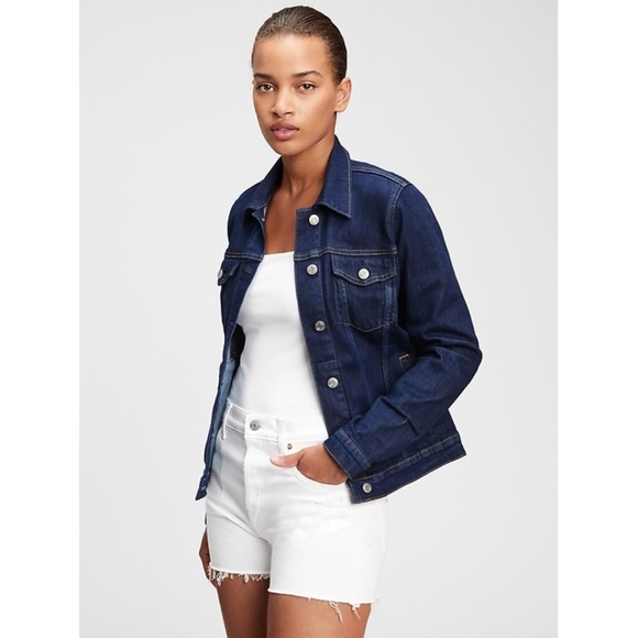 Classic Dark Wash Denim Jacket - Picture 1 of 4